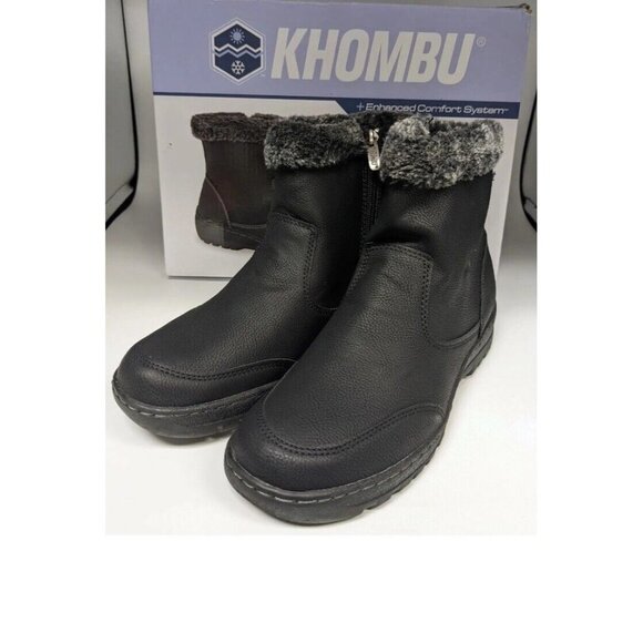 Khombu Addison Women's Black Memory Foam Water Repellent All-Weather Boot - 10 - Picture 1 of 8